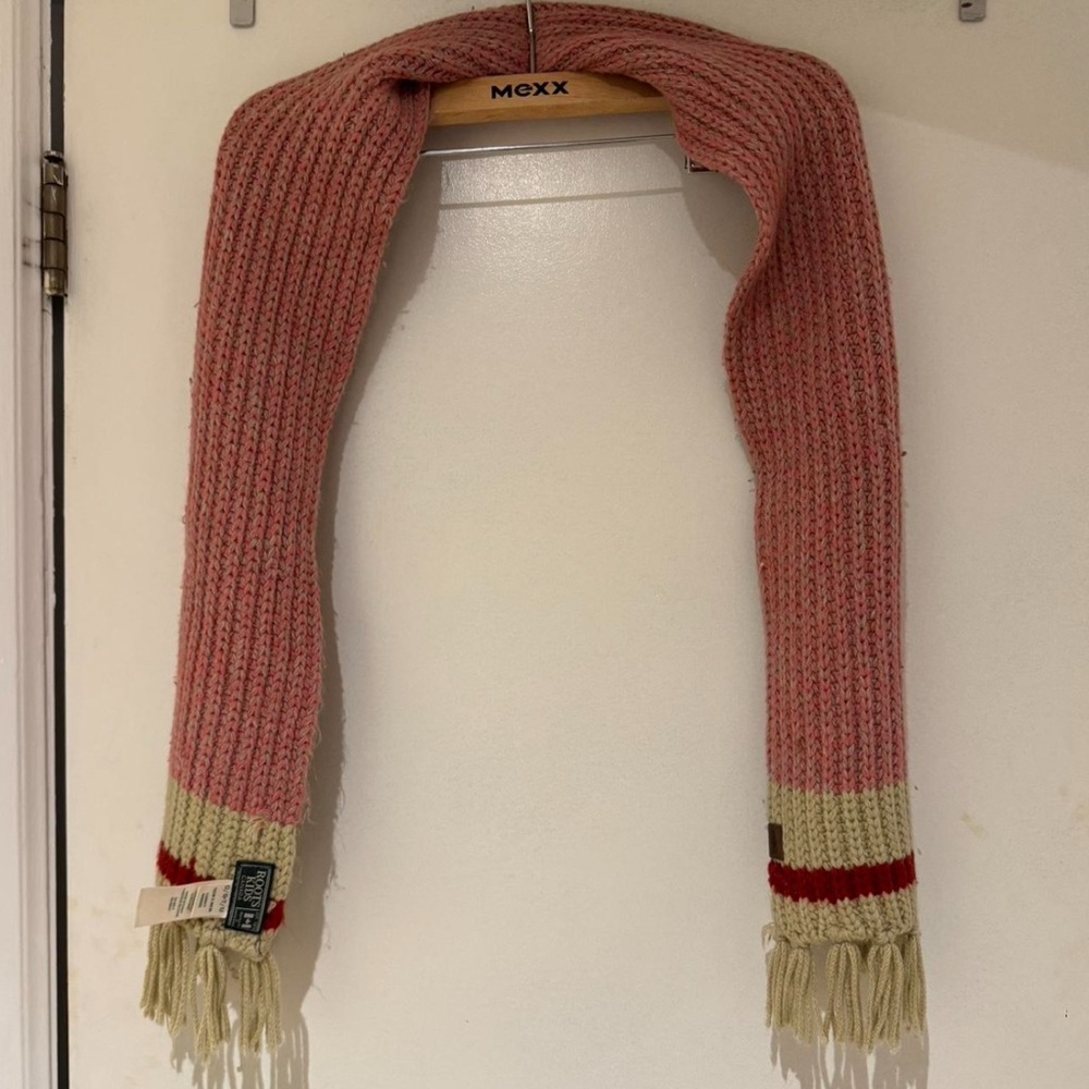 Roots Kids Pink and Tan Knit Scarf